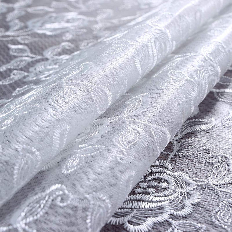 SUTAVIA Lace Tablecloth Embroidered Lace Table Cover for Square Small Table Classic Dustproof Table Protector for Kitchen Dining Room Party Wedding Banquet Home Decoration (Offwhite, 33"Ã—33") - Image 4